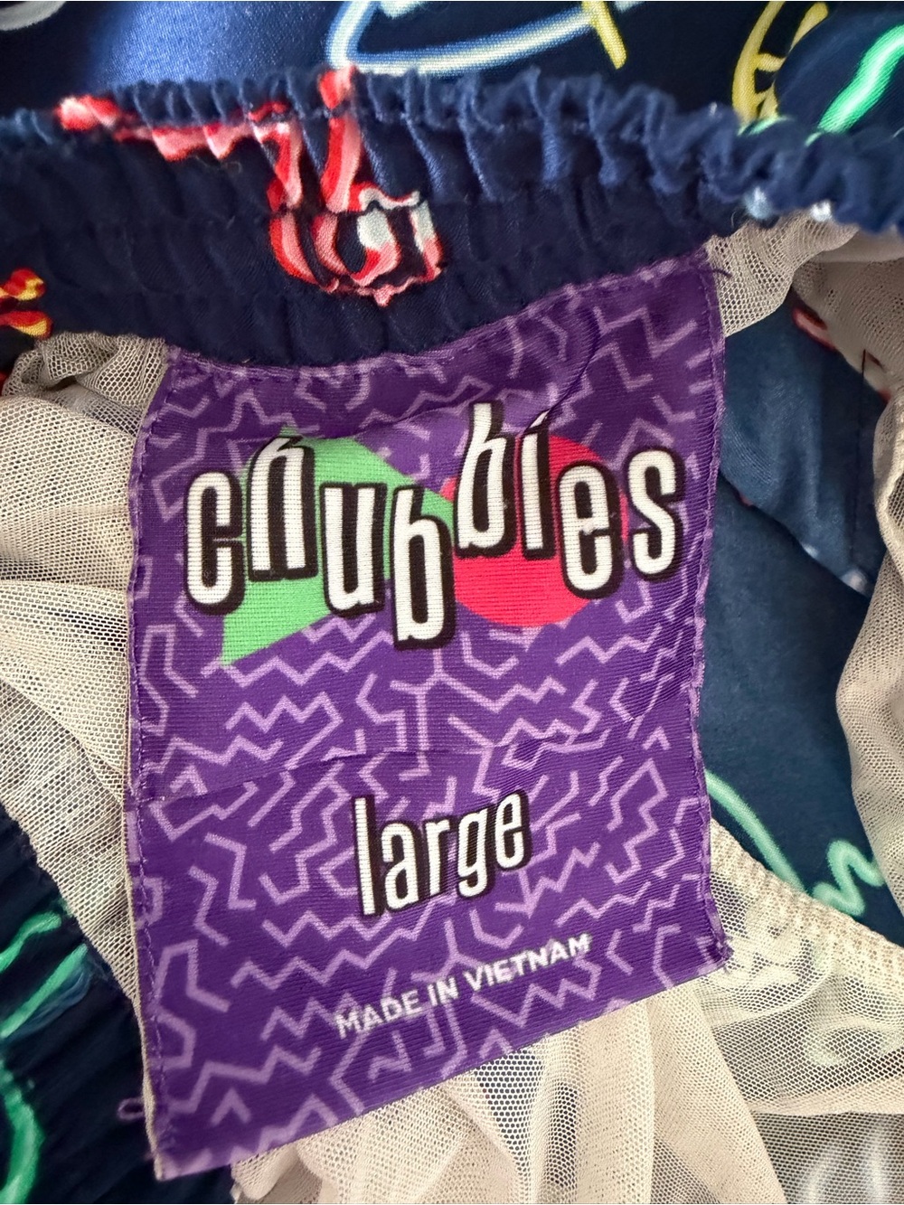 Men's Chubbies Neon Lights Palm Tree Flamingo Swim Trunks - Picture 8 of 8